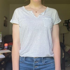 Blue & white striped t-shirt